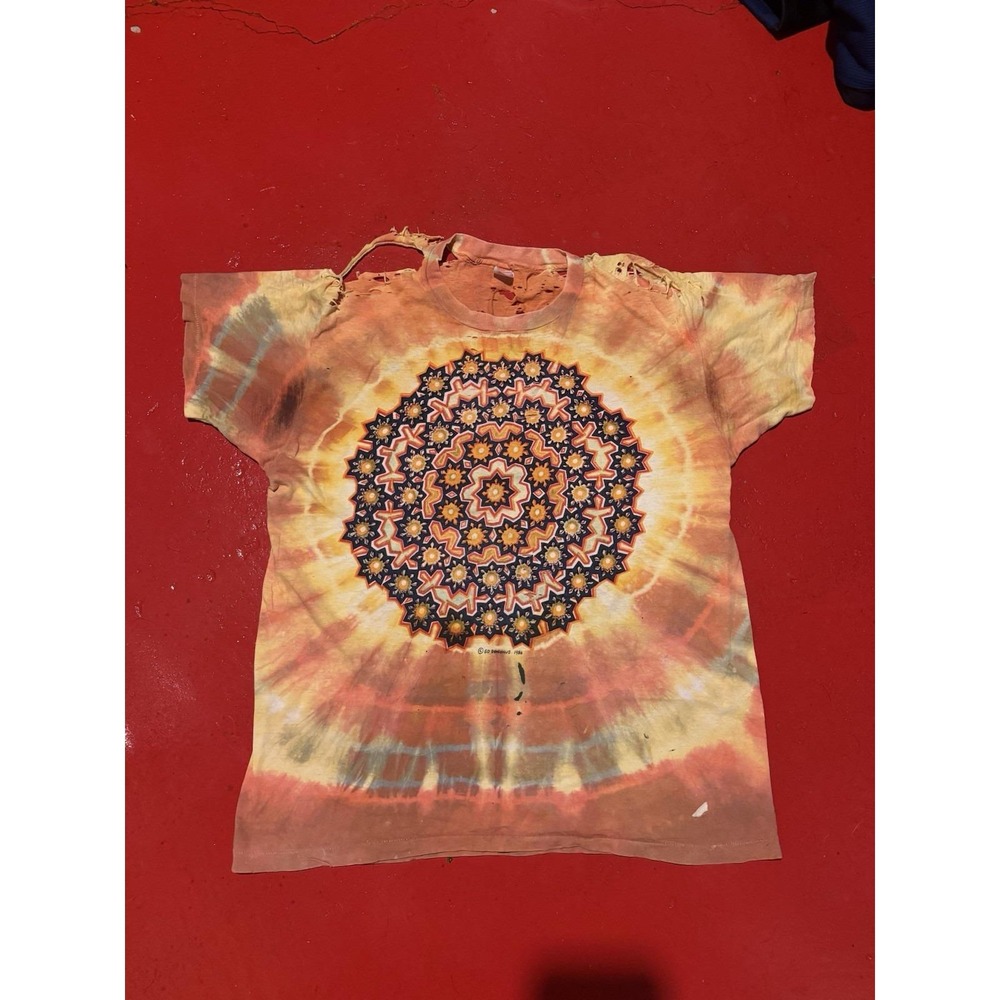 Vintage Grateful Dead Ed Donohue T Shirt XL Orange Tie Dye 86 EXTREME DISTRESSED